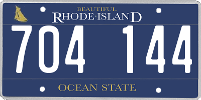 RI license plate 704144