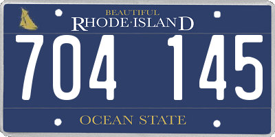 RI license plate 704145