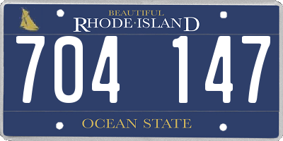 RI license plate 704147
