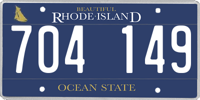 RI license plate 704149