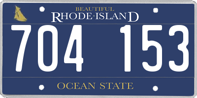 RI license plate 704153