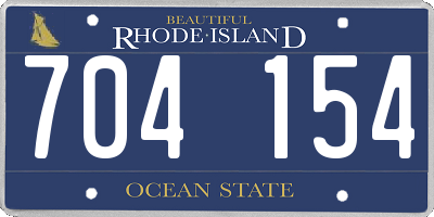 RI license plate 704154