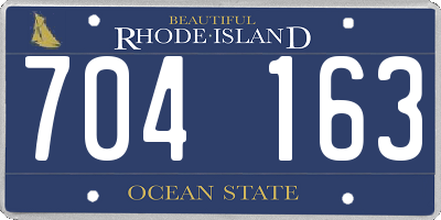 RI license plate 704163
