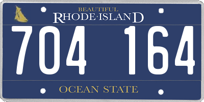 RI license plate 704164