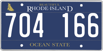 RI license plate 704166