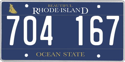 RI license plate 704167