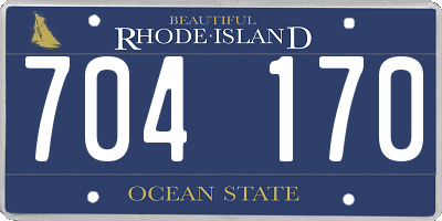 RI license plate 704170