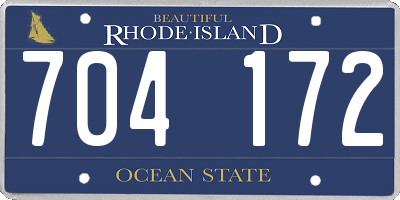 RI license plate 704172