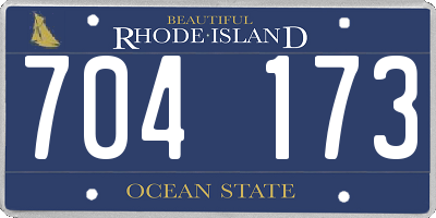 RI license plate 704173