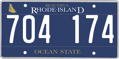 RI license plate 704174