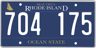 RI license plate 704175