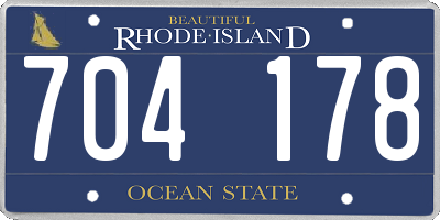 RI license plate 704178