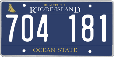 RI license plate 704181