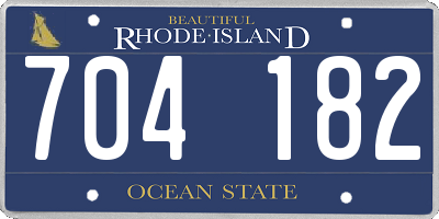 RI license plate 704182