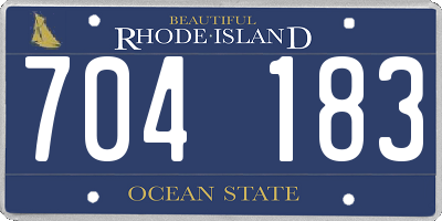 RI license plate 704183