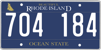 RI license plate 704184
