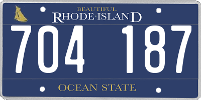 RI license plate 704187