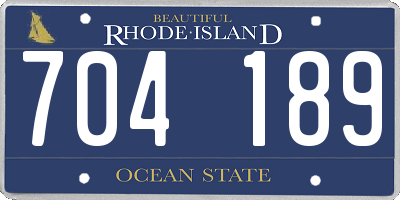 RI license plate 704189