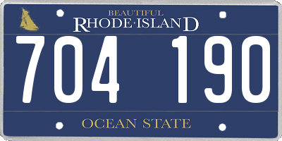 RI license plate 704190