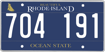 RI license plate 704191