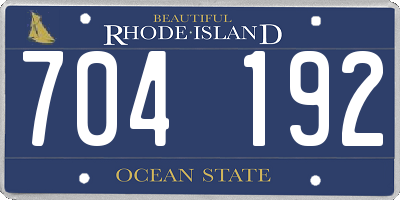 RI license plate 704192