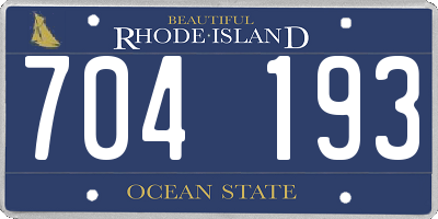 RI license plate 704193