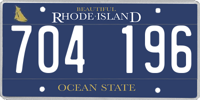 RI license plate 704196