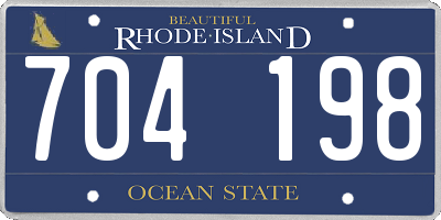RI license plate 704198