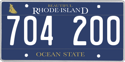 RI license plate 704200