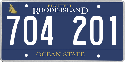 RI license plate 704201