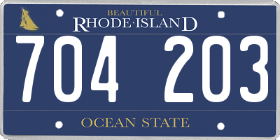 RI license plate 704203