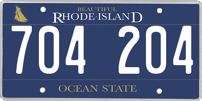 RI license plate 704204