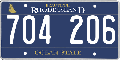 RI license plate 704206