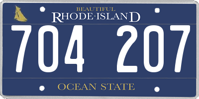RI license plate 704207