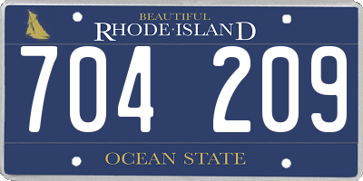 RI license plate 704209