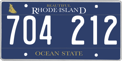 RI license plate 704212