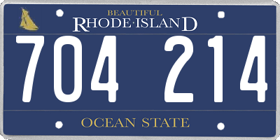 RI license plate 704214