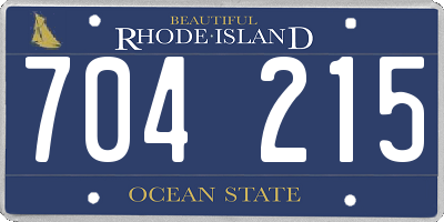 RI license plate 704215