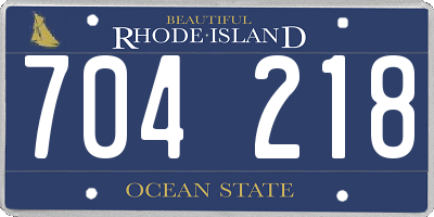 RI license plate 704218