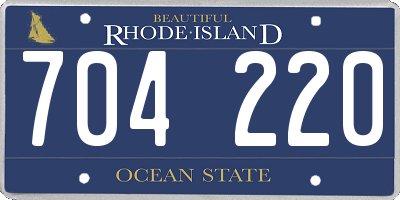 RI license plate 704220