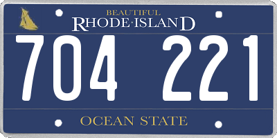 RI license plate 704221