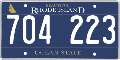 RI license plate 704223