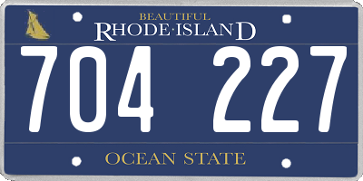 RI license plate 704227