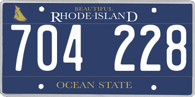RI license plate 704228