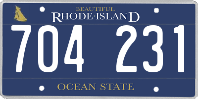 RI license plate 704231