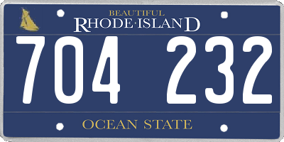 RI license plate 704232