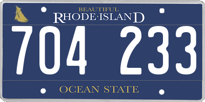 RI license plate 704233