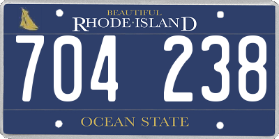 RI license plate 704238