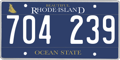 RI license plate 704239