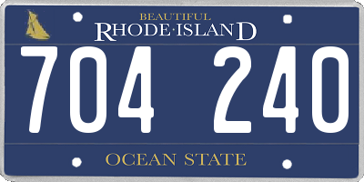 RI license plate 704240
